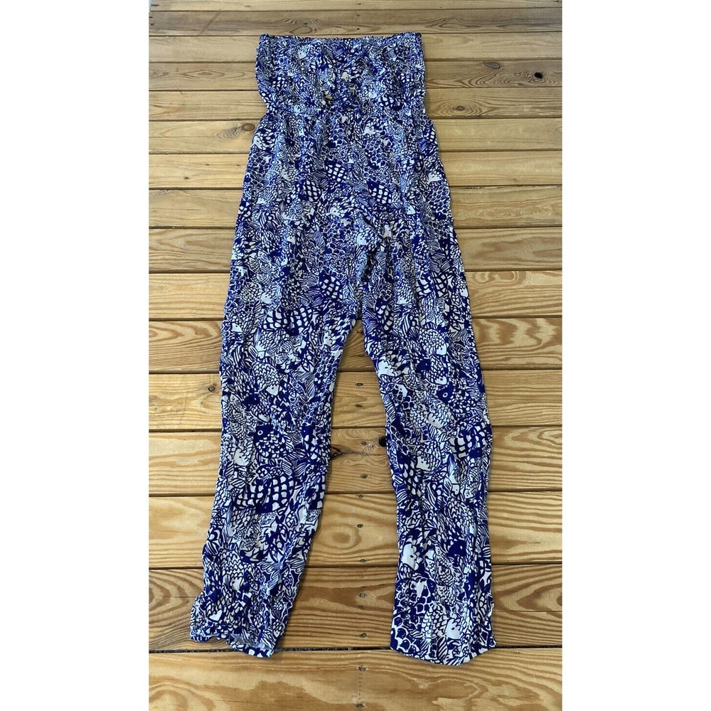 Lilly Pulitzer Patterned Strapless Jumpsuit Size … - image 1
